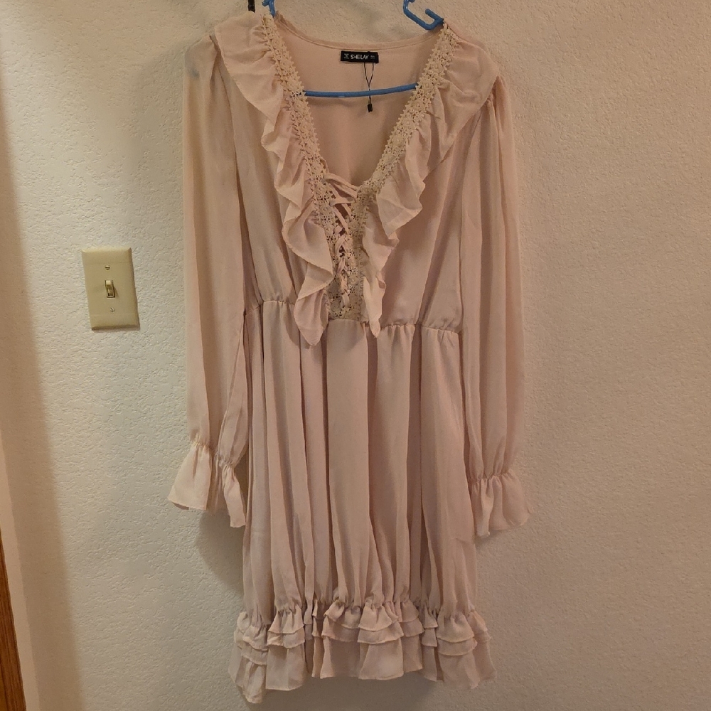 Zara Cream Ruffle Dress